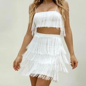 White fringe skirt